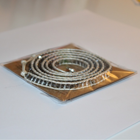 Crystal Wrap Necklace with White Trim - Picture 3 of 6